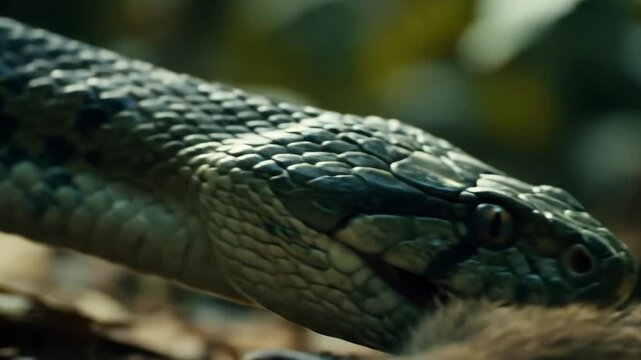 Close-Up of a Snake - A Detailed Look at Natures Predator.