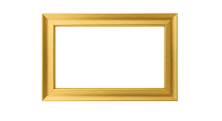Golden ornate picture frame with a black center perfect for displaying artwork isolated on transparent background