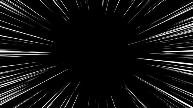 漫画のような集中線　黒背景