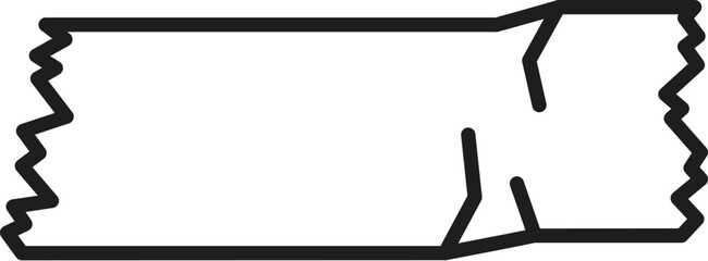 Simple black and white open sachet icon representing single dose packaging for medicine, condiments, or other products