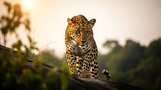DSLR wildlife photograph of Sri Lankan Leopard (Panthera pardus kotiya) ශ්&zwj;රී ලංකානු කොටියා