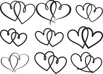 2 Hearts Svg, Double Love Hearts Svg