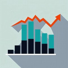 Abstract Chart Illustration Showing Growth with Vibrant Colors and Modern Design Elements