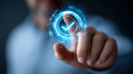 Quality control of business processes, technological framework display, new quality standards 2025, corporate excellence visualization, with copy space