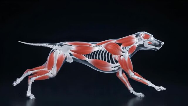 Dog Anatomy - Detailed Muscular and Skeletal System Visualization.