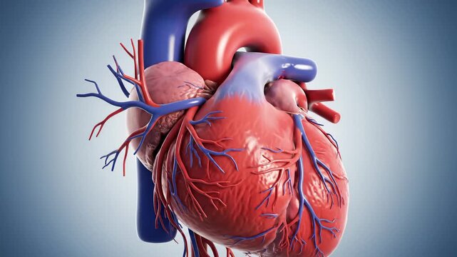 Animated Heart Beating Showing Blood Flow and Veins