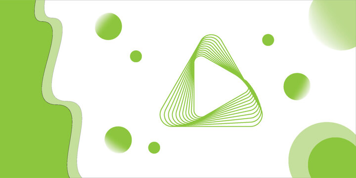 green abstract color background with waves