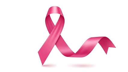 Waving pink awareness ribbon illustration suitable for Breast Cancer Awareness Month charity campaigns and fundraising