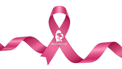 Symbol of hope and women's health featuring an isolated pink ribbon for medical and oncology designs.