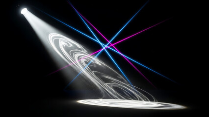 Shiny studio spotlight decoration in isolated space perfect for concert backgrounds and festive event designs
