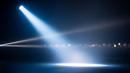 Isolated abstract spotlight with a glowing bright stage light beam projection for theatre scenes and professional studio use