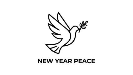 Obraz premium New Year Peace Dove with Olive Branch Symbol.