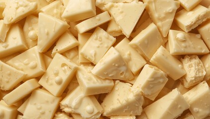 Angular Array, Creamy Chunks, Textured Surface, Vanillacolored Fragments.