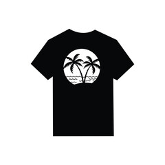 Palm Tree Island Silhouette T-Shirt 