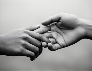 Connection: Two hands reaching out to each other