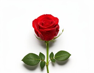 Red Rose with Dew Drops