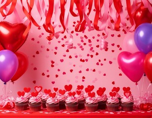 Valentine's Day Cupcakes with Hearts