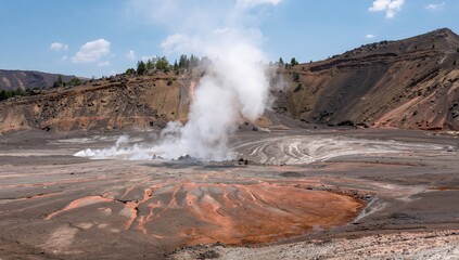 Arid Terrain, Vaporous Emanations. A Study in Brown, Red, and the Ephemeral White Cloud.