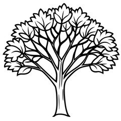 Locust tree line art vector