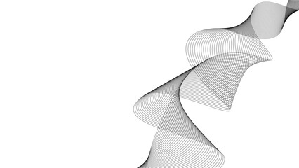 Vector technology, abstract lines on a black and white background