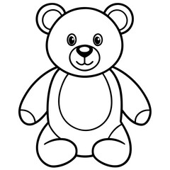 Teddy line art vector
