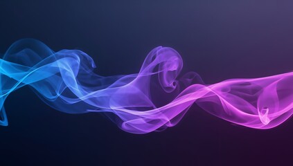 Gradient Wave. Abstract Flow of Blue, Purple, and Pink on a Dark Background.