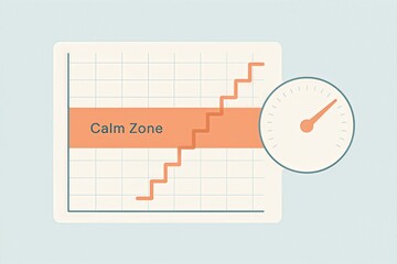Graphical representation of performance metrics showcasing growth trends within the calm zone, symbolizing stability and clear data visualization techniques for analytical insights