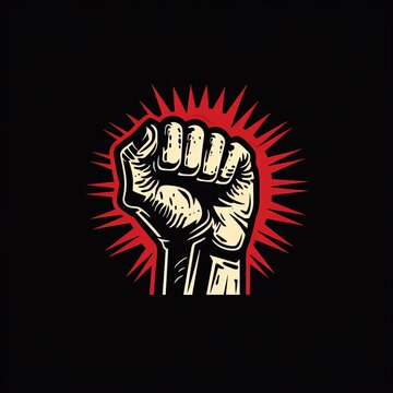 Raised fist resistance logo design