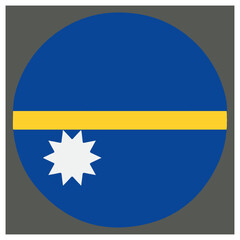 Nauru flag emblem featuring a blue background, a horizontal yellow stripe, and a white star isolated on white background, Vector