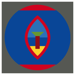 Simplified icon of the flag of guam featuring the distinctive proa and palm tree emblem isolated on white background, Vector