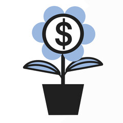 money tree growing in a pot