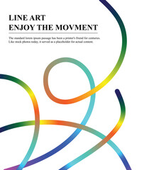 Rainbow Gradient Color Swirl Lines, Abstract Vector Waves for Festive