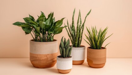 Verdant Variety. A Study in Botanical Arrangements and Ceramic Textures, Interior Scene.