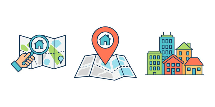 Finding real estate property location on a map