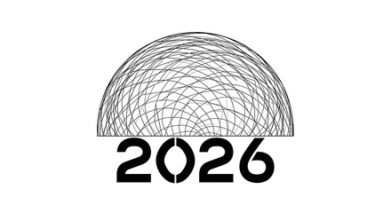 New year 2026 concept with modern geometric dome shape ©  Studio Png