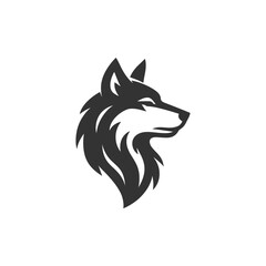 Powerful wolf head logo design for branding, mascot, or esports team with a modern clean look