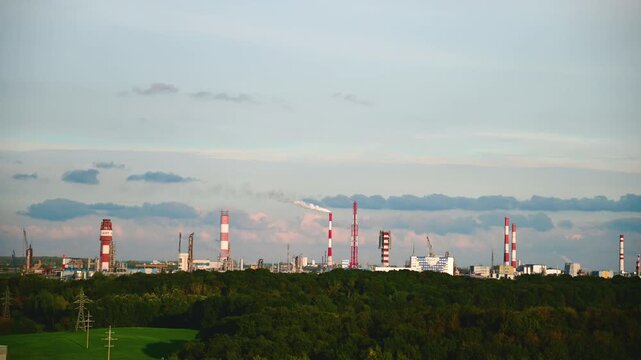 smoke from the Grodno Azot plant in Belarus, time-lapse