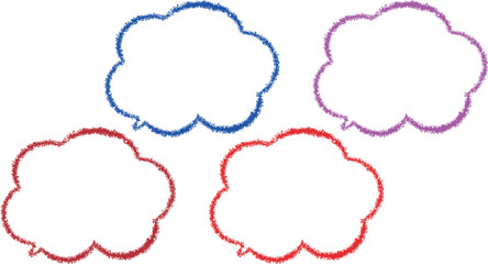 Fototapeta premium Colorful speech bubbles. Each bubble has a 