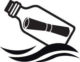 letter in bottle in the ocean