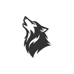 Obraz premium Striking wolf silhouette howling, perfect for powerful branding or wildlife designs and animal advocacy campaigns