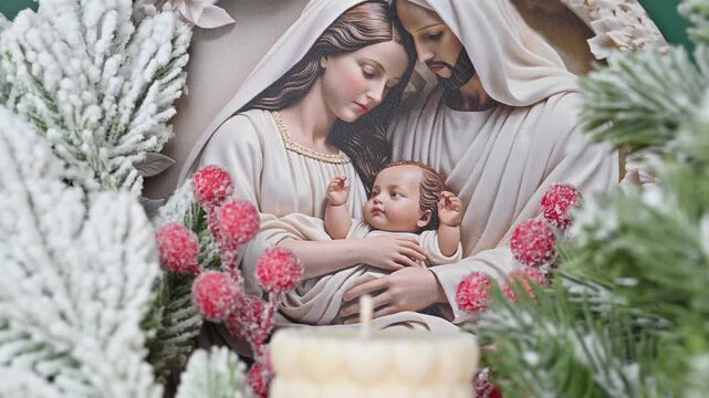 Christmas nativity scene with a baby