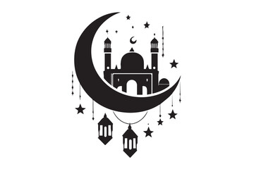 Fototapeta premium mosque illustration for ramadhan