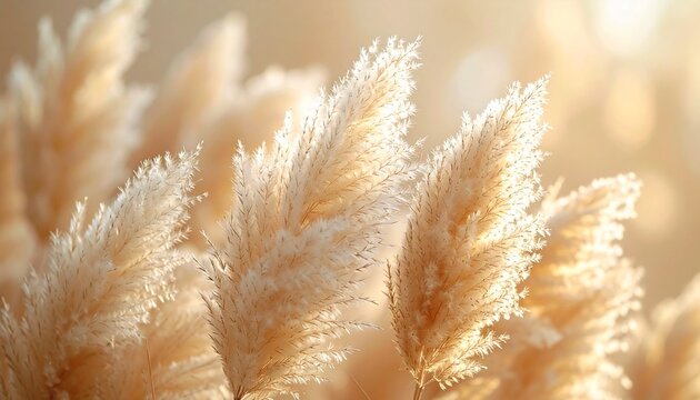 Golden wheat or pampas grass field.