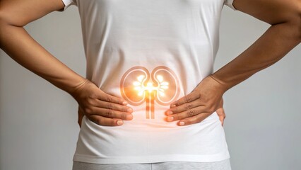 Woman With Glowing Kidney Pain Illustration