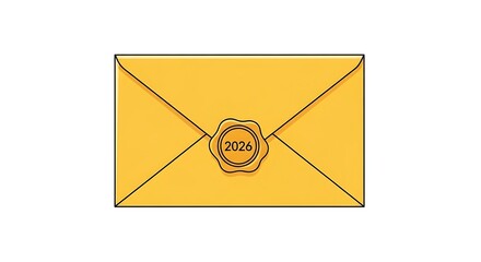 Yellow envelope with 2026 stamp