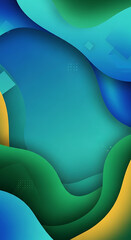 Abstract flowing organic shapes in vibrant blue green and yellow gradient colors with subtle geometric elements Full HD 4K Video Download 2025 2026