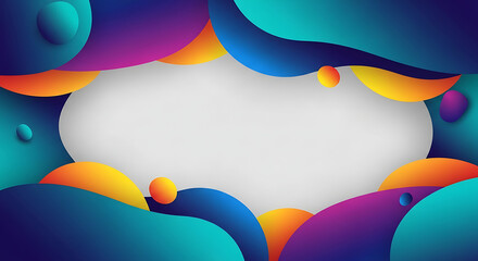 Abstract fluid organic shapes with gradient colors and a central white oval space background Full HD 4K Video Download 2025 2026