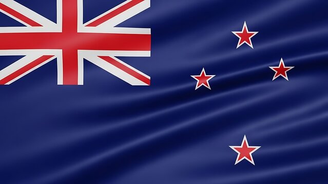 New zealand flag waving in the wind