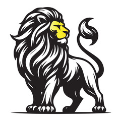 Fototapeta premium Heraldic Lion Vector Silhouette | Classic Black & White Emblem Design
