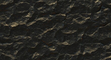 Fototapeta premium A seamless abstract design depicting severe, rough geological patterns. Dark, heavy, textured surface ideal for brutalist interior decoration ,rough ,unique ,distressed
